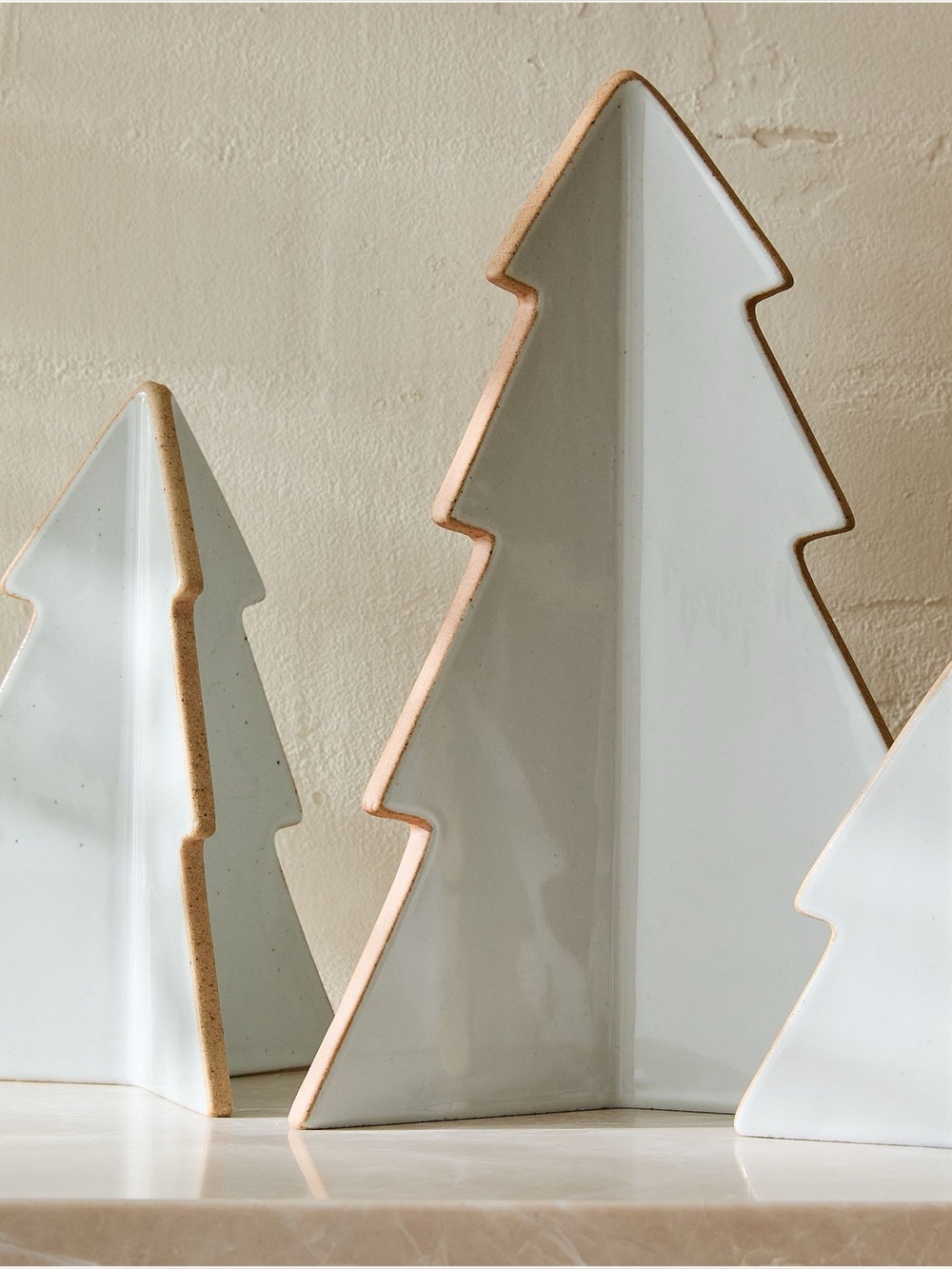 West Elm Mill Stoneware Decorative Tabletop Tree Set of 3